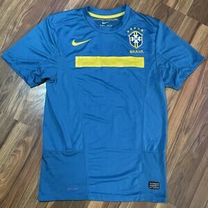 Nike Brazil National Team Jersey 2011 Kit Blue Turquoise 2010 FIFA World Cup S